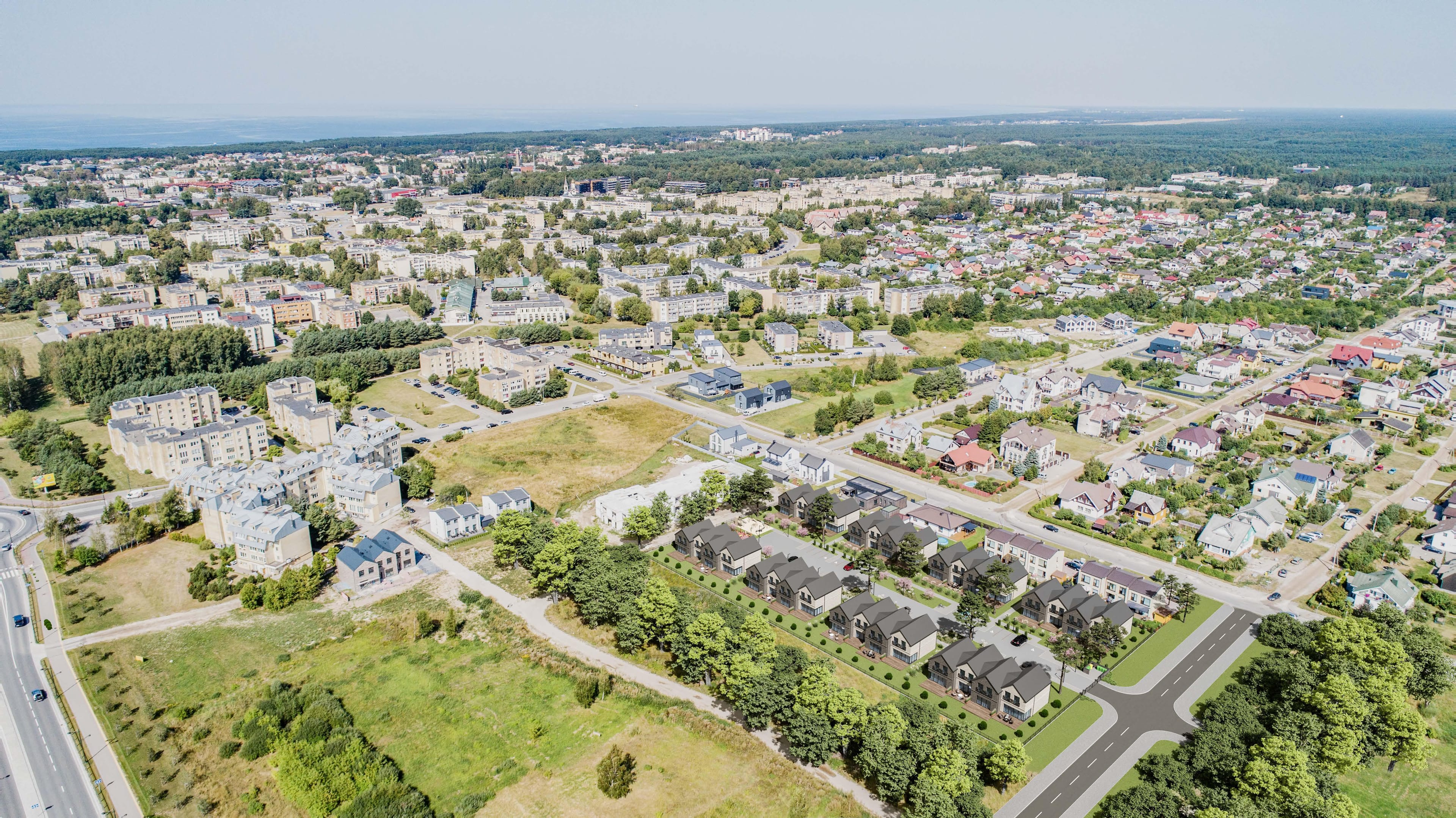 Projekto vieta Palangoje iš paukščio skrydžio